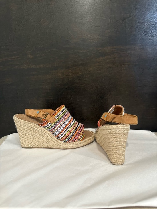 Toms Shoes - Toms Multicolor Boho Woven Espadrille Wedge Sandals